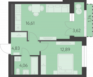 Планировка. 1k,40.7