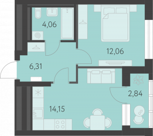 Планировка. 1k,38.0