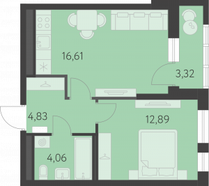 Планировка. 1k,40.1