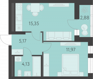 Планировка. 1k,38.1