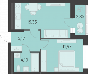 Планировка. 1k,38.1