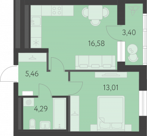 Планировка. 1k,41.0