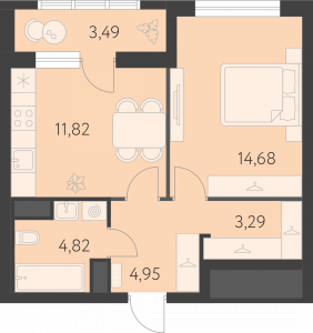 Планировка. 1k,41.3