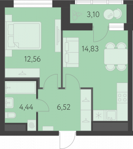 Планировка. 1k,39.9
