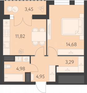 Планировка. 1k,41.5