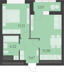 Планировка. 1k,38.7