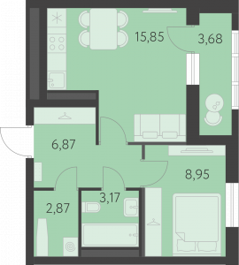 Планировка. 1k,39.6