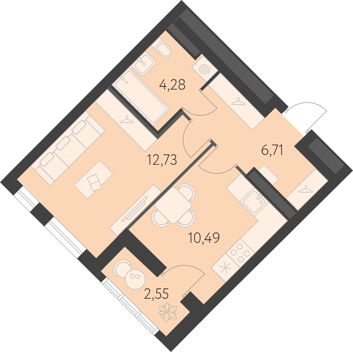 Планировка 1-комн.