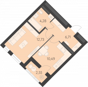 Планировка. 1k,35.5