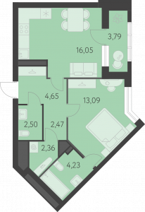 Планировка. 1k,47.3