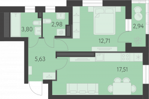 Планировка. 1k,44.1