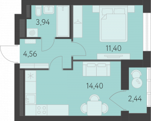 Планировка. 1k,35.5
