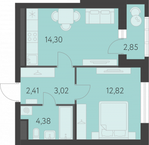 Планировка. 1k,38.4