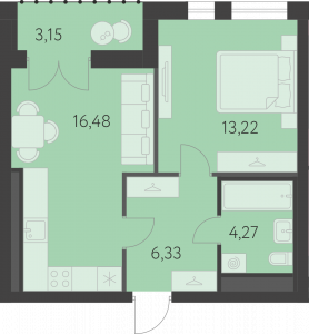 Планировка. 1k,41.9