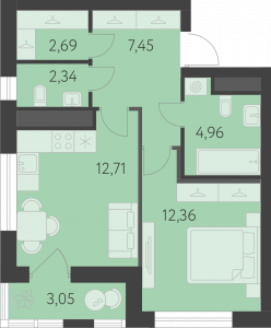 Планировка. 1k,44.0