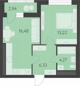 Планировка. 1k,41.8