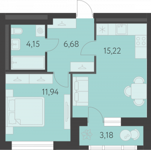 Планировка. 1k,39.5