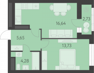 Планировка. 1k,41.7
