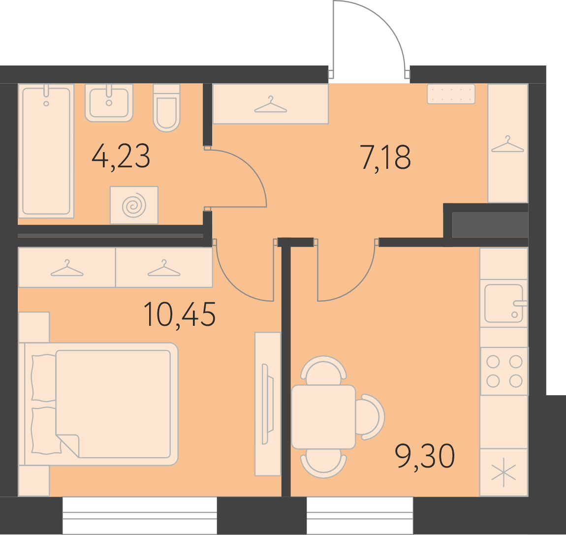 Планировка 1-комн.