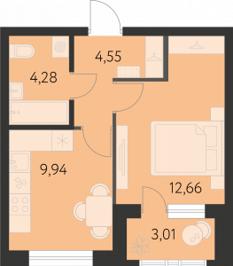 Планировка. 1k,32.9