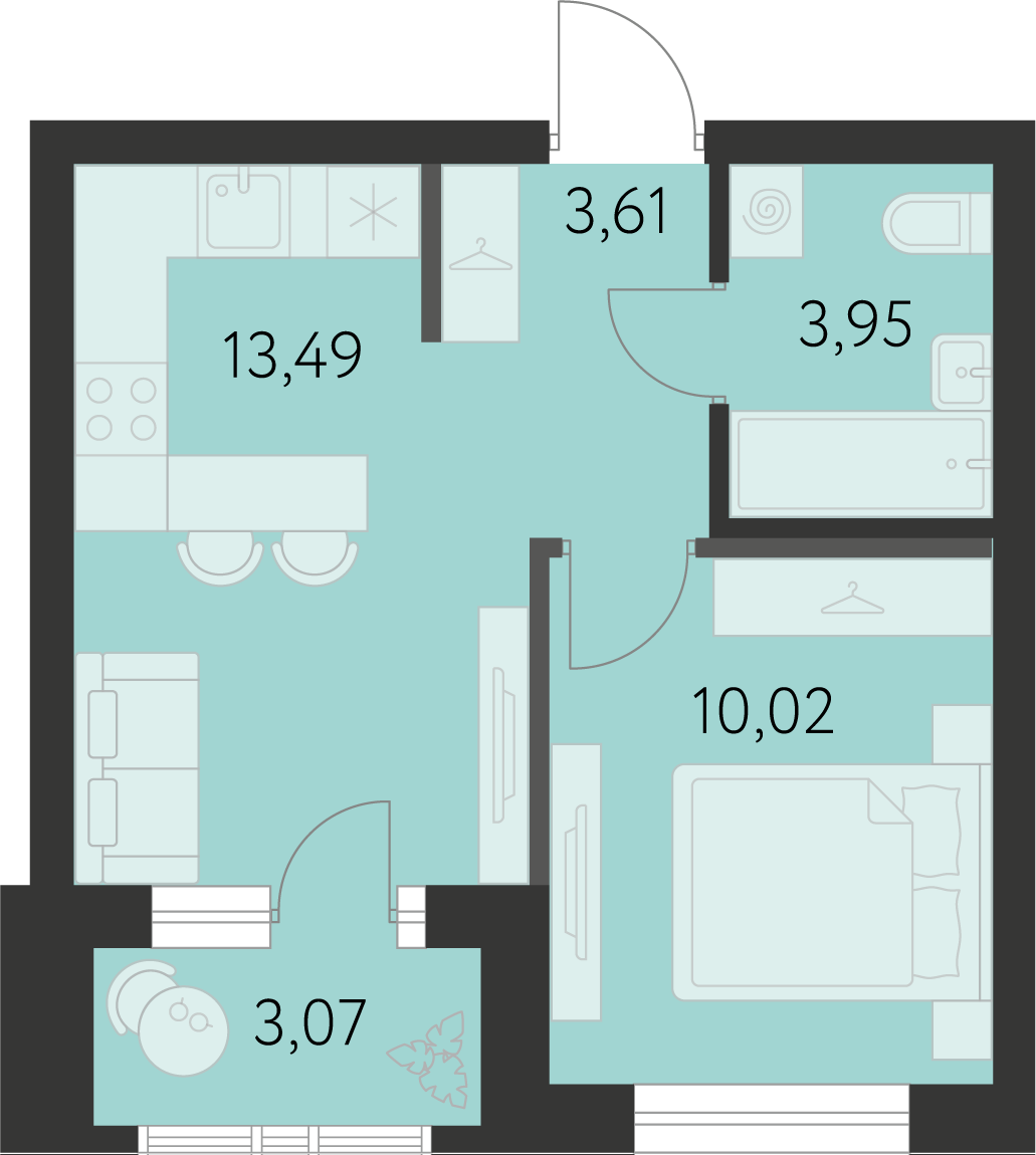Планировка 1-комн.