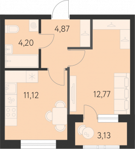 Планировка. 1k,34.5