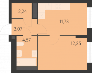 Планировка. 1k,33.6