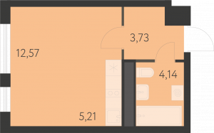 Планировка. студия,25.8