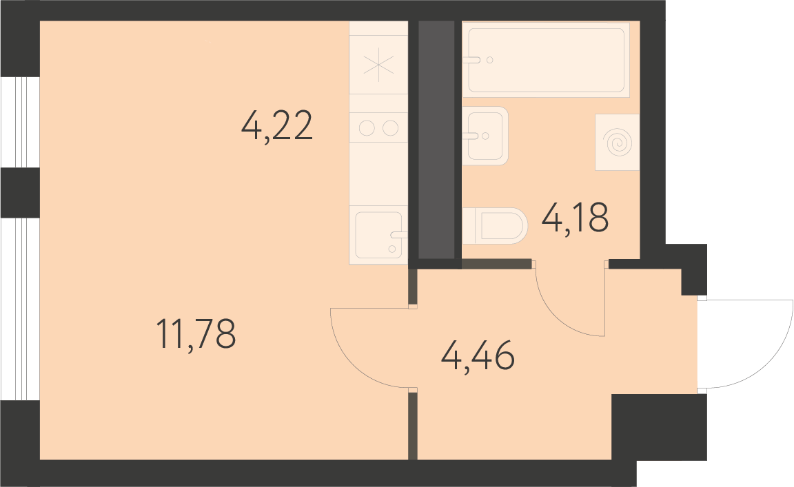 Планировка 1-комн.