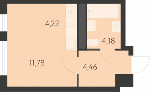 Планировка. студия,24.6