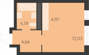 Планировка. студия,25.8