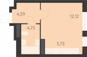 Планировка. студия,27.2