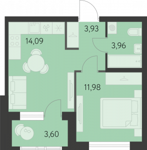 Планировка. 1k,35.1
