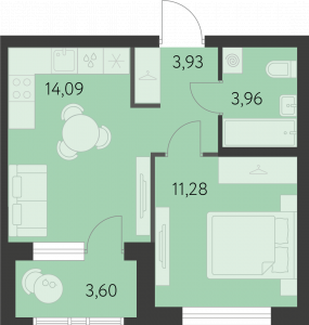 Планировка. 1k,35.1