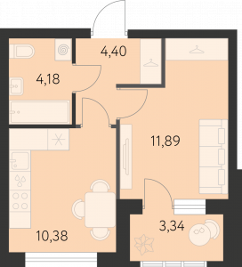 Планировка. 1k,32.5