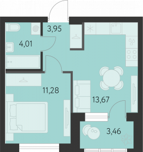 Планировка. 1k,34.6