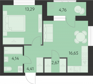 Планировка. 1k,43.5