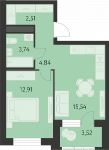 Планировка. 1k,41.3