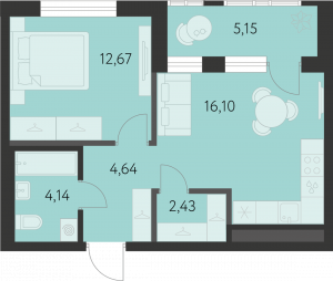 Планировка. 1k,42.6