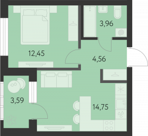 Планировка. 1k,37.5
