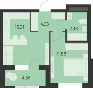 Планировка. 1k,38.1