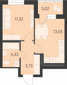 Планировка. 1k,36.1