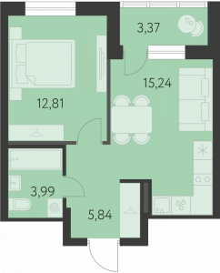 Планировка. 1k,39.6