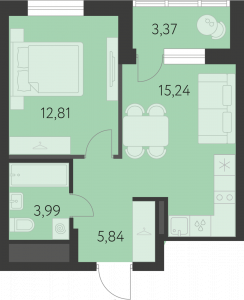 Планировка. 1k,39.6