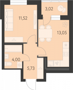 Планировка. 1k,35.8