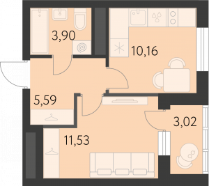 Планировка. 1k,32.7