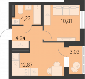 Планировка. 1k,34.1