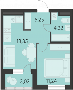 Планировка. 1k,35.4
