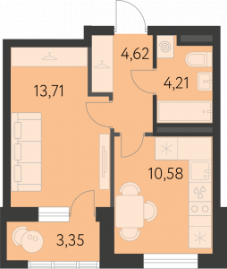 Планировка. 1k,34.8