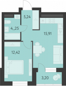 Планировка. 1k,39.2